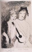 Marie Laurencin Woman Holding guitar oil painting reproduction